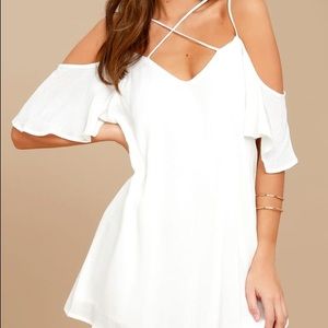 Afterglow White Shift Dress, Small